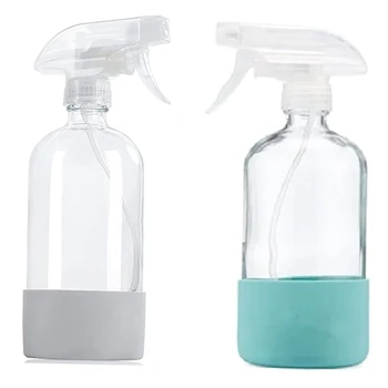 Прозрачные распылители, Многоразовая пустая бутылка С силиконовой втулкой Для чистящих растворов, распылитель воды 1