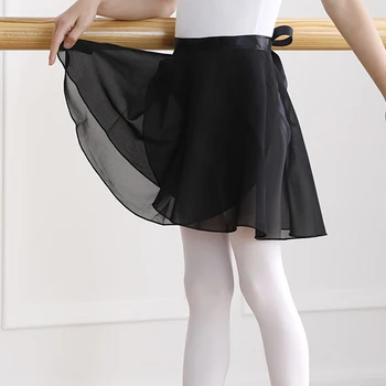Взрослая юбка для балетных танцев из шифона для девочек, тренировочный класс, до половины длины с завязкой на талии, костюмы для балерин для подростков, тренировочные женские костюмы 2