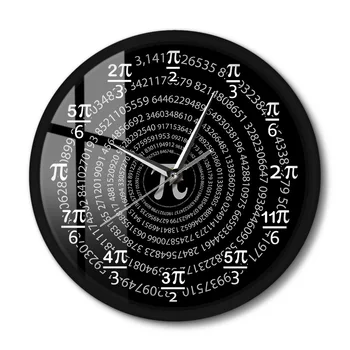 Pi 3.14 Математика Настенные часы в металлическом каркасе с бесшумным кварцевым механизмом Математика Наука Настенное искусство Декоративные настенные часы Для подарка любителям математики на День числа Пи 1