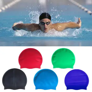 Шапочка для плавания, силиконовый гель, защита ушей, длинные волосы, Тренировочная шапочка для плавания, шапочка для взрослых, детская водонепроницаемая шапочка для плавания 1