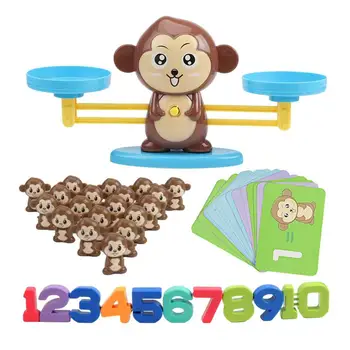 Математическая игрушка Монтессори, весы для животных, обучающая Математическая балансировочная шкала, настольная игра с цифрами, детские обучающие игрушки 1
