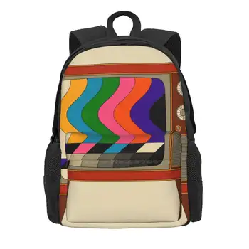Нет сигнала, школьный рюкзак большой емкости, сумки для ноутбуков, ретро-телевизор 60-Х 70-х, заводная Психоделическая радуга 2