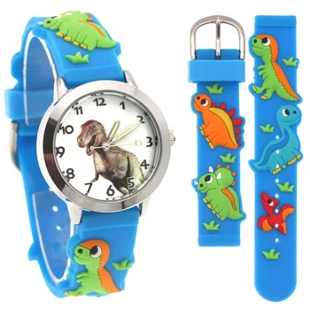 Мультяшные часы Модные Повседневные летние часы с динозавром для мальчиков и девочек, кварцевые часы с силиконовым ремешком, подарок для детей, Цифровые Часы для студентов 1