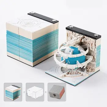 Горячая Распродажа Earth 2024 Calendar Omoshiroi Block 3D Блокнот Для Заметок Бумажный Художественный Блокнот С Акриловой Коробкой Подарок Для Мальчиков На День Рождения 1