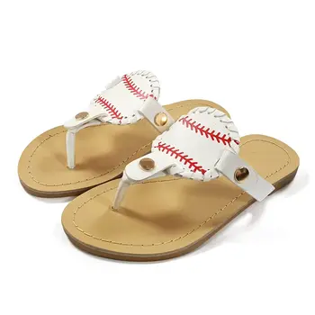 Женские летние модные бейсбольные сандалии, тапочки на плоской подошве, Повседневные удобные шлепанцы на щиколотке, Римская обувь для пляжных путешествий, Песок 1