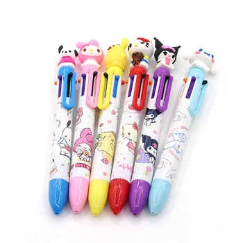 6шт Sanrio Kuromi My Melody 6 цветов Шариковая ручка-маркер для девочек DIY Многофункциональная шариковая ручка-роллер Канцелярский подарок для учеников 2