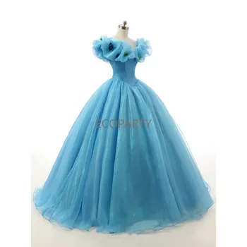 2023 Бальное платье принцессы с открытыми плечами, синее свадебное платье Золушки, свадебные платья с корсетом на спине, женские вечерние платья 2