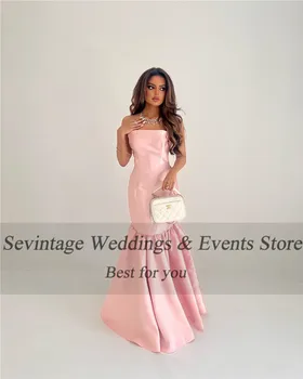 Платья для выпускного вечера Sevintage из тафты Hearty Pink Arabia, вечернее платье русалки без бретелек длиной до пола, вечерние платья для вечеринок. 2
