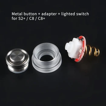 16 мм (кнопка из нержавеющей стали + выключатель света) комплект для замены силиконовых кнопок, подходит для (серый и черный S2 +)/C8 /C8 +/S21A 1