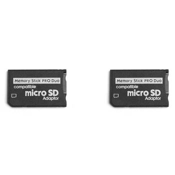 2X Адаптер Memory Stick Pro Duo, TF-карта Micro-SD/Micro-SDHC К карте Memory Stick MS Pro Duo Для адаптера Sony PSP Card 1
