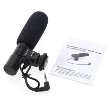 Профессиональный Внешний Стереомикрофон 3,5 мм Видеокамера Цифровая Видеокамера Записывающий Стереомикрофон для DSLR Dropship 1