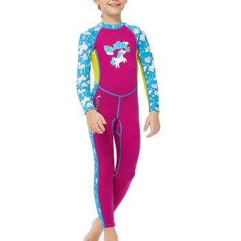 Детский гидрокостюм с длинным рукавом 2-5 мм, Неопреновый комбинезон, сохраняющий тепло, защита от ультрафиолета, купальник для подводного плавания, костюм для серфинга L 1