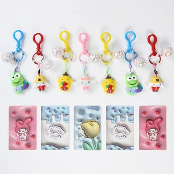 12 шт./компл. Брелок Sanrio Kawaii Cinnamoroll Hello Kitty Мелодия Куроми Аниме Фигурки Брелок Подвеска для Детских Игрушек Подарки 2
