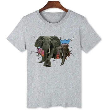 Футболка Elephant 3D, оригинальные брендовые топы, летняя футболка оверсайз для мужчин, повседневная одежда B143 2