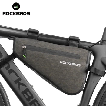 Велосипедные сумки на раме ROCKBROS, сумка-переноска большой емкости, Непромокаемая Велосипедная сумка, треугольный чехол, водонепроницаемые Аксессуары для велосипедов с конопаткой 1