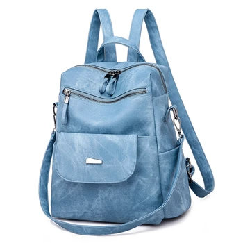 Кожаный рюкзак, женская сумка через плечо, винтажные дорожные рюкзаки для школьников, подростков, девочек, рюкзак для женщин, Mochila Feminina
