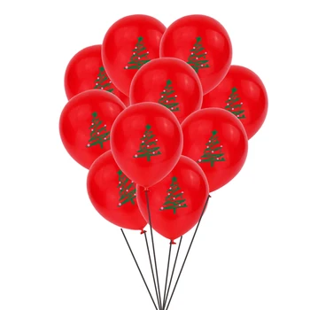 Chicinlife 10шт латексных шаров в виде рождественской елки с лосем, с Рождеством Воздушный шар, украшение Рождественской вечеринки, декор новогодней вечеринки 2