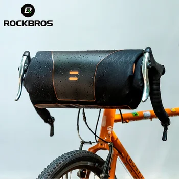 Рулон для хранения сумки для передней трубки велосипеда ROCKBROS, Водонепроницаемая корзина для руля велосипеда, Портативный велосипедный аксессуар большой емкости