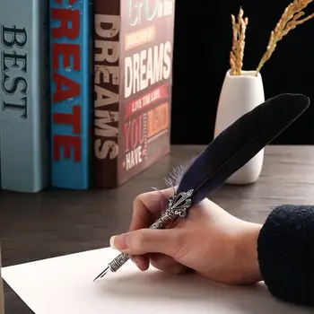 1 комплект новой роскошной перьевой ручки с 5 наконечниками, винтажная ручка для подписи английской каллиграфией, Европейская подарочная коробка, письменные принадлежности для подводного плавания 2