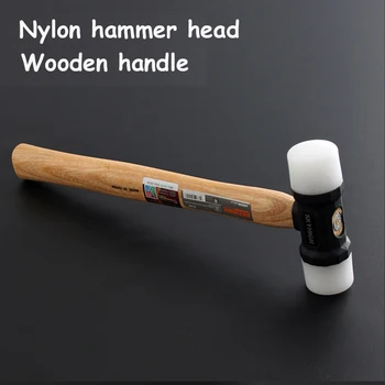 Нейлоновый молоток с деревянной ручкой, многофункциональный молоток для установки кожи ручной работы, ручной инструмент 