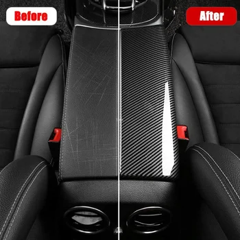 Автомобильный Стайлинг Из углеродного волокна Для укладки и уборки Подлокотника, защитные наклейки, чехлы для Mercedes Benz E Class W213 2016-2019 2