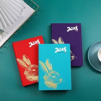 Записная книжка-календарь Spot 2023 на год кролика, ежедневник с планом работы, записная книжка-календарь формата А5 из мягкой кожи, школьный планировщик 1