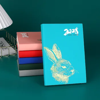 Записная книжка-календарь Spot 2023 на год кролика, ежедневник с планом работы, записная книжка-календарь формата А5 из мягкой кожи, школьный планировщик 2