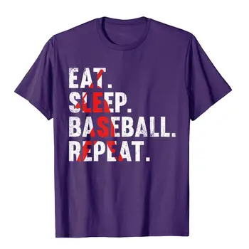 Eat Sleep Baseball Repeat Забавная мужская футболка для любителей спорта, футболки для мужчин, хлопковые топы, недорогие рубашки 2