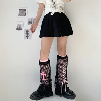 Женские милые гетры с перекрестным рисунком, гольфы с манжетами для ботинок, японские длинные носки Harajuku Kawaii 2