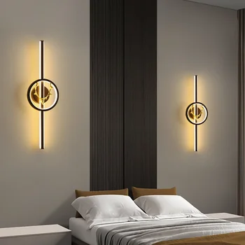 Настенный светильник для гостиной LED TV Wall Background Light Gold Blakc Роскошные прикроватные лампы для спальни Nordic Deer Длинный настенный светильник 2