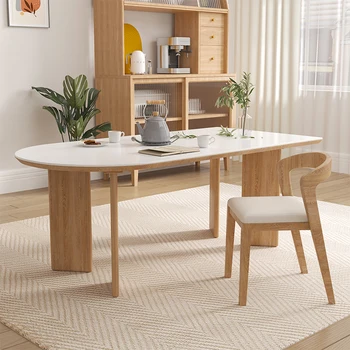 Обеденный стол в скандинавском минималистичном стиле, Современный дизайн Гостиной, Расслабляющий обеденный стол, рассчитанный на 6 человек, экономящих кухонное пространство, украшение mesa comedor 2