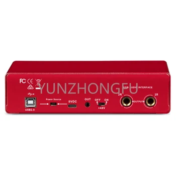 Новый Профессиональный 2-Канальный Аудиоинтерфейс 24Bit 192Hkz и Звуковая карта USB Для записи в реальном Времени 2