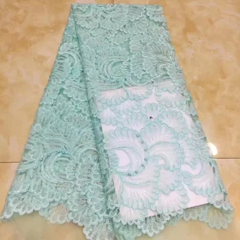 Laatste afrikaanse tulle lace stof hoge hoge kwaliteit 2017 netto franse kant stof met 3D Bloemen voor lace avond dresses 1