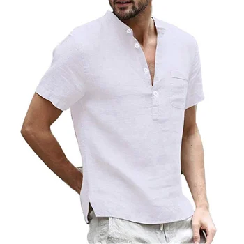 Новая весенняя хлопчатобумажная социальная рубашка Мужская однотонная высококачественная рубашка с длинным рукавом для мужчин Повседневные социальные мужские рубашки с лацканами 2