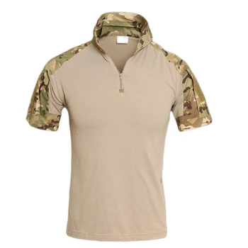 Мужские тактические футболки, камуфляжные армейские охотничьи, альпинистские футболки с коротким рукавом, штурмовые боевые, военные, походные рубашки для мужчин 1