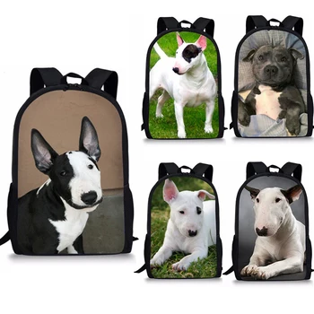 Школьные сумки с принтом собаки-бультерьера для девочек и мальчиков, рюкзак для детей, детская сумка для книг, рюкзак для школьников, сумка для книг 1