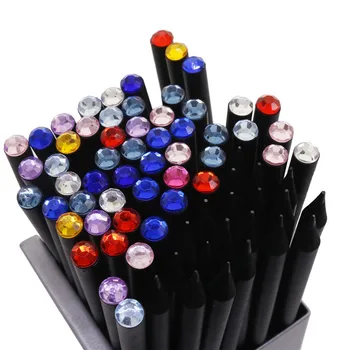 10шт черных карандашей Kawaii из экологически чистого пластика, цветные карандаши HB Diamond, стандартный карандаш для студентов, школьные канцелярские принадлежности 1