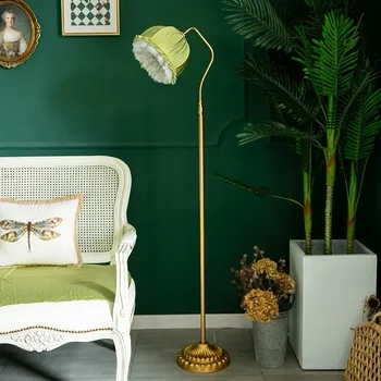 Зеленый Французский торшер в стиле ретро, спальня, Высококачественный Кремовый светильник в европейском стиле, гостиная, диван-лампа средней древности 1