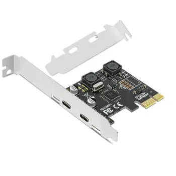Адаптер USB 3.0 PCI-E для карты расширения Type-C, 2 порта USB 3 для карты адаптера PCIE PCI Express 1