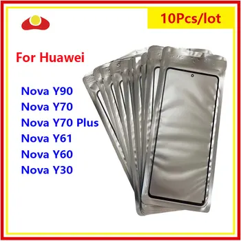 10 шт./лот Для Huawei Nova Y90 Y70 Plus Y61 Y60 Y30 Сенсорный Экран Передняя Внешняя Стеклянная Панель Объектива С Заменой OCA