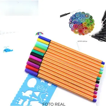 красочный Набор ручек с крючком для линейки Student Fine Line Fineliner Tip Pen Color Filling Painting Чрезвычайно Тонкая Игольчатая Трубка 1
