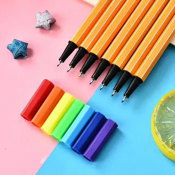 красочный Набор ручек с крючком для линейки Student Fine Line Fineliner Tip Pen Color Filling Painting Чрезвычайно Тонкая Игольчатая Трубка 2