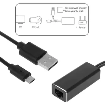 100 Мбит/с USB Ethernet Адаптер для Chromecast Micro USB2.0 к RJ45 для Fire TV / Google Chromecast TV Stick USB Network Ca 2
