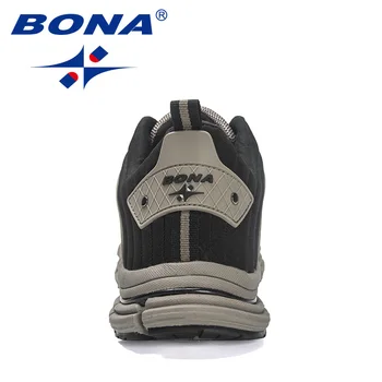 BONA 2023 Новая Дизайнерская Дышащая обувь для прогулок на открытом воздухе, мужские кроссовки для отдыха, Мягкая повседневная обувь, Мужская Черная Удобная обувь 2