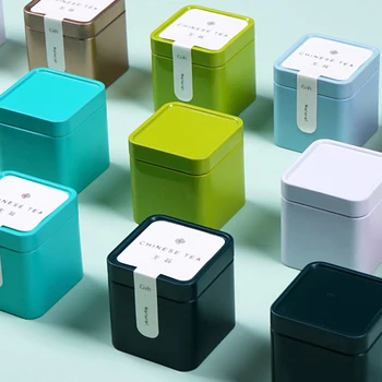 Запечатанная коробка для упаковки черного и зеленого чая, банки из-под цветочного чая, Квадратные банки из-под конфет, портативные бытовые ящики для хранения 1