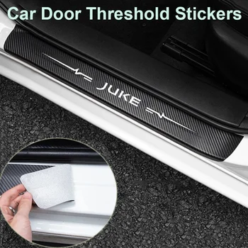 Подходит для Nissan Juke, логотип, порог, царапины, приветственная наклейка, защита края багажника из углеродного волокна, защитные наклейки на порог 1