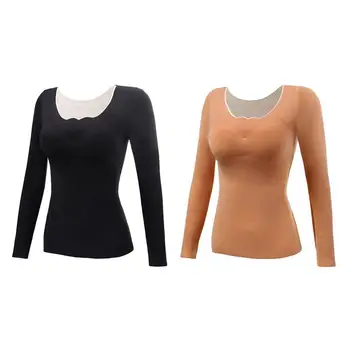 Женское термобелье Thermal Baselayer, удобная зимняя рубашка, Универсальные мягкие топы для девочек с длинными рукавами 1