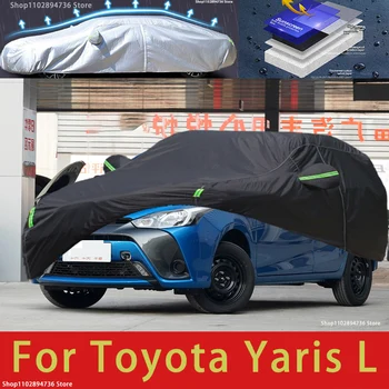 Для Toyota Yaris L Наружная Защита Полное Покрытие Автомобиля Снежные Чехлы Солнцезащитный Козырек Водонепроницаемый Пылезащитный Черный Чехол Автомобиля 1
