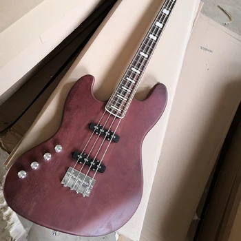 Левая 4-струнная электрическая бас-гитара с 24 ладами, настраиваемый гриф из розового дерева 1