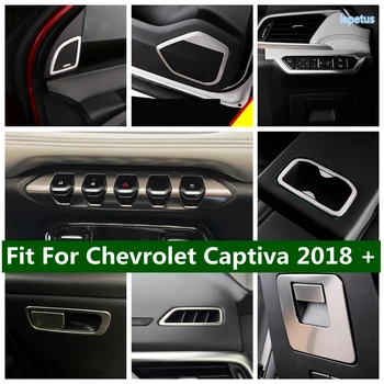 Ручка бардачка/Подстаканник/Выключатель головного света/Накладка дверного динамика для Chevrolet Captiva 2018 - 2021 Серебристые аксессуары 1